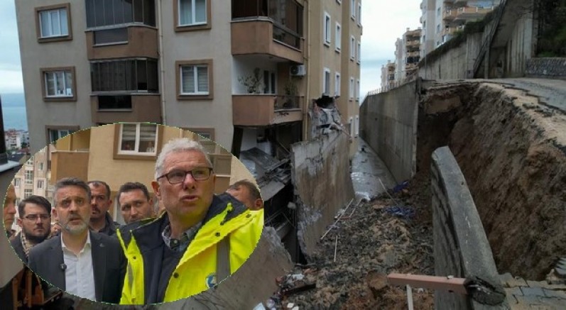 Balkonlar yıkıldı, araçlar enkaz altında