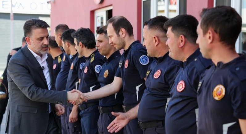 Başkan Vekili Şahin Biba'dan İtfaiye personeli’ne bayram ziyareti
