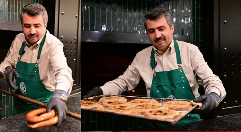 Başkan Yılmaz önce pişirdi sonra ikram etti