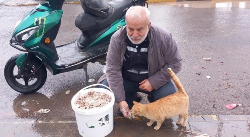 Bayramda sokak hayvanlarını unutmadı