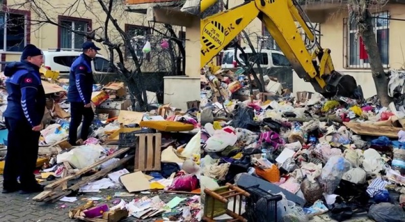 Bir evden 30 ton çöp çıktı