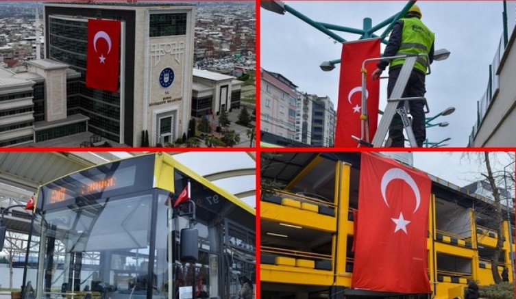 Bursa Türk Bayraklarıyla donatıldı