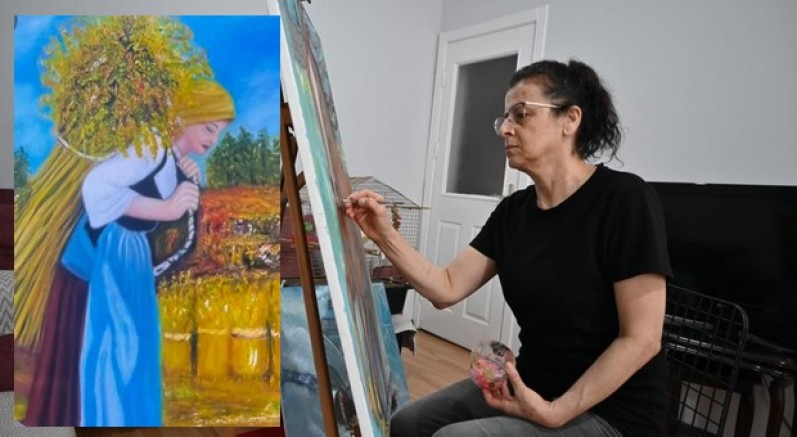 Depremde elinde tuttuğu fırça hayata bağladı