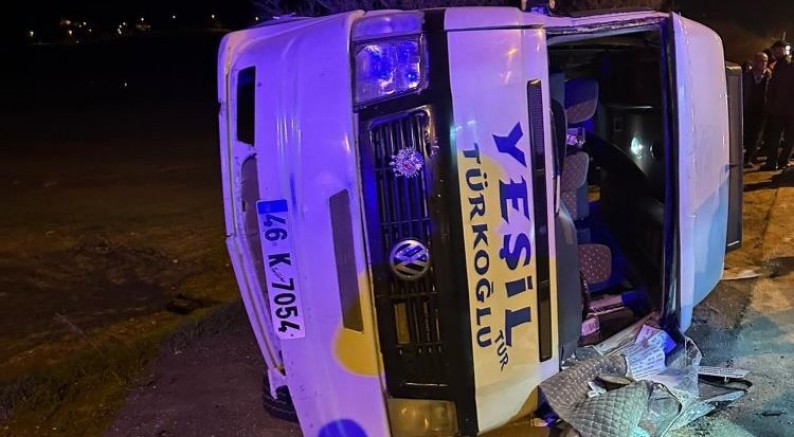 Kahramanmaraş’ta minibüs kazası: 10 yaralı