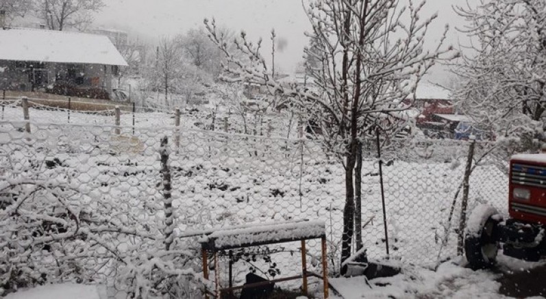 Kavak'ta kar yağışı