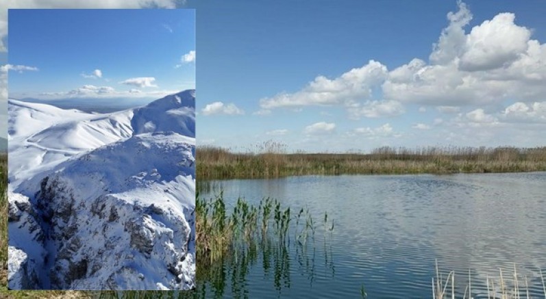 Sultan Dağları'ndaki kar Eber Gölü ve kiraza umut oldu