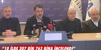 “10 ilde 307 bin 763 bina incelendi”