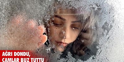 Ağrı dondu, camlar buz tuttu