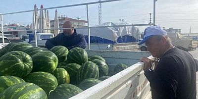 Antalya'da sezonun ilk karpuz hasadı yapıldı