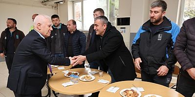 Başkan Bozbey, BUSKİ personeliyle bayramlaştı