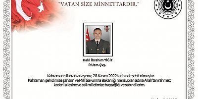 Bir askerimiz şehit oldu