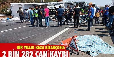 Bir yıllık kaza bilançosu: 2 bin 282 can kaybı