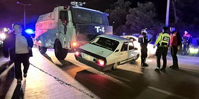 Bodrum'da TOMA, otomobile çarptı