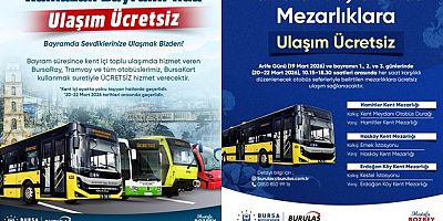 Bursa’da bayram boyunca ulaşım ücretsiz