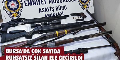 Bursa'da çok sayıda ruhsatsız silah ele geçirildi