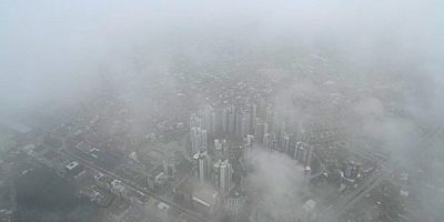 Bursa'da şehrin üzerine sis çöktü