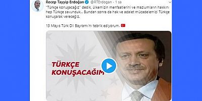 Cumhurbaşkanı Erdoğan'dan Türk Dil Bayramı paylaşımı