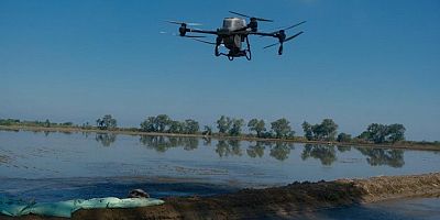 Dron ile çeltik ekimi