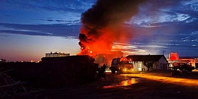 Edirne'de kereste fabrikasında yangın