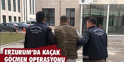 Erzurum’da kaçak göçmen operasyonu