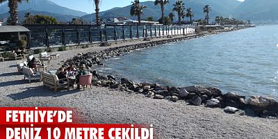 Fethiye’de deniz 10 metre çekildi