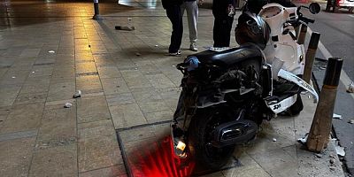 Genç kıza çarpmamak için bariyerlere girdi