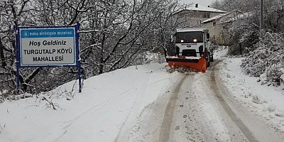 İnegöl karla kaplı