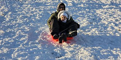 Karabük'te kar keyfi