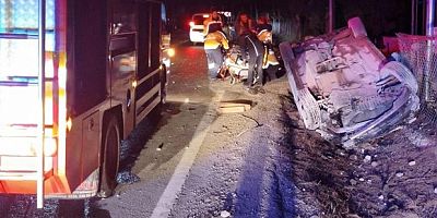 Keşan'da takla atan otomobilde 5 kişi yaralandı