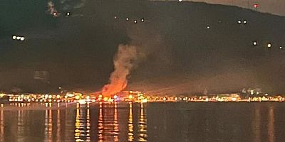 Kurşunlu Sahili'nde gece yarısı yangın paniği