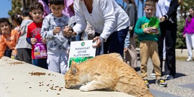 Manavgatlı minikler can dostları için sahada