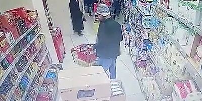 Market hırsızı, güvenlik kamerasında 