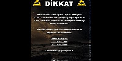 Marmara Denizi için fırtına uyarısı