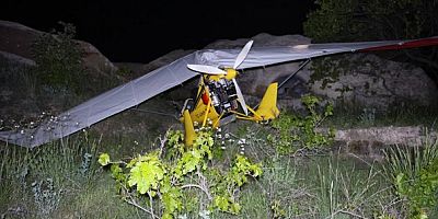 Microlight hava aracı zorunlu iniş yaptı: 2 yaralı
