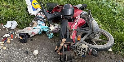 Motosiklet sürücüsü ağır yaralandı