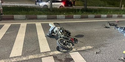Motosiklet sürücüsü ağır yaralandı