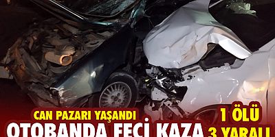 Otobanda feci kaza: 1 ölü, 3 yaralı
