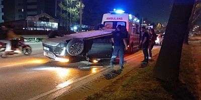 Otomobil takla attı, 1 yaralı