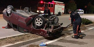 Otomobil takla attı: 3 yaralı