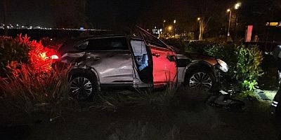 Otomobil taklalar atarak parka savruldu: 1 yaralı