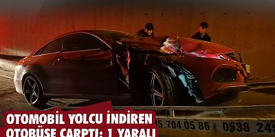 Otomobil yolcu indiren otobüse çarptı: 1 yaralı