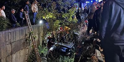 Sakarya'da otomobil dereye uçtu: 1 yaralı