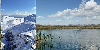 Sultan Dağları'ndaki kar Eber Gölü ve kiraza umut oldu