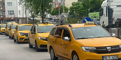 Taksicilerden protesto konvoyu