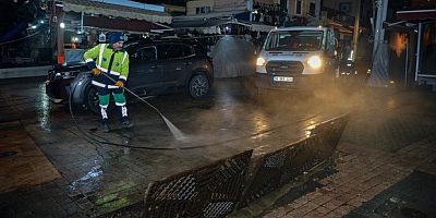 Tarihi Çarşı ve Hanlar Bölgesinde gece mesaisi