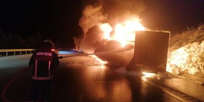  Tarsus'ta tır alev alev yandı