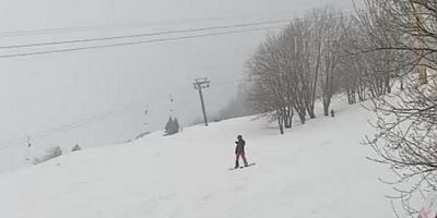 Uludağ’da Mart sonunda kar sürprizi