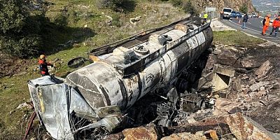 Uşak'ta mazot yüklü tanker: 1 ölü