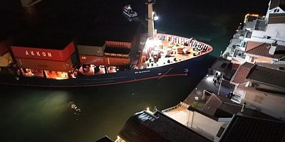 Yalıya metreler kala karaya oturdu