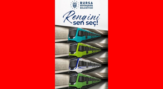 Yeni raylı sistem araçlarının rengini Bursalılar seçecek